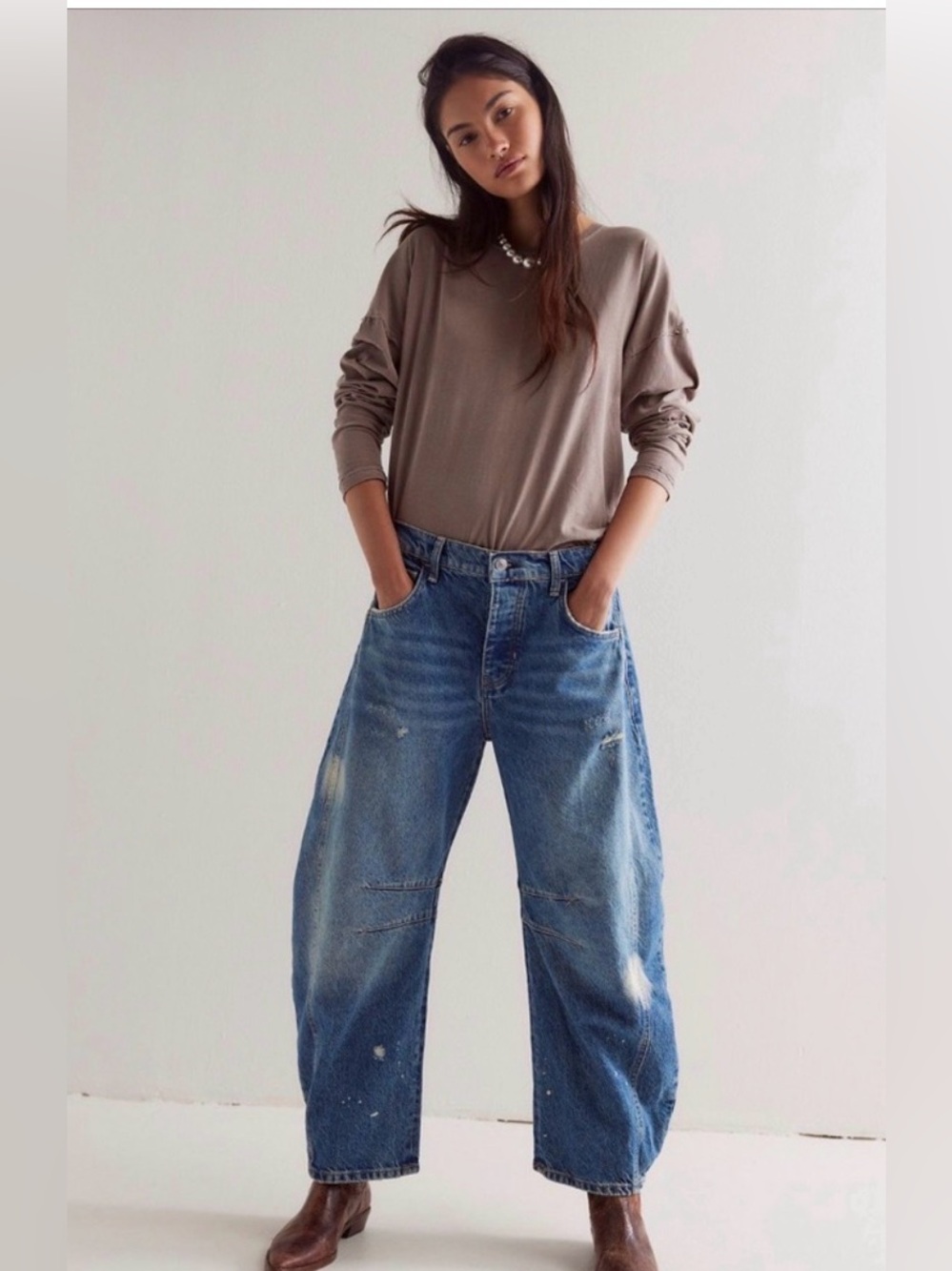 Free People We The Free Good Luck Barrel Jeans